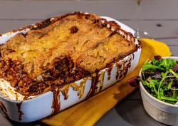 Ian and Henry (Bosh) classic vegan  lasagna with vegetables on Living on the Veg