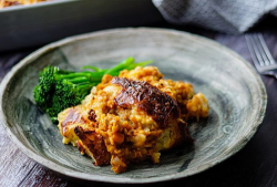 Simon Rimmer’s aubergine cottage pie with cauliflower cheese top on Sunday Brunch