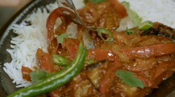 Henry and Ian’s curry house jalfrezi for Sadie Frost on Living on the Veg