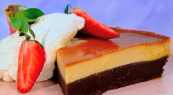 Simon Rimmer’s caramel custard cake on Sunday Brunch