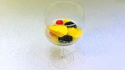 Abs’s from Five mango sorbet with berries and vodka on Celebrity Come Dine with Me