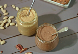 Ian and Henry (Bosh) vegan peanut butter and pecan butter on Living on the Veg