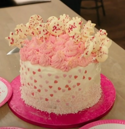 Katie’s perfect pink cake for a birthday party on Best Home Cook