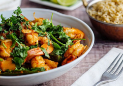 Tom Kerridge’s prawn and okra curry on Sunday Brunch