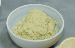 Ian and Henry (Bosh) roasted garlic hummus on Living on the Veg