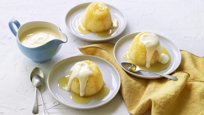 Angela Hartnett’s steamed lemon sponge puddings with custard on Best Home Cook