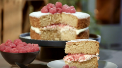 Ian and Henry (Bosh) classic Victoria sponge with vanilla butter cream and raspberry jam for veg ...