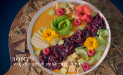 Romy’s vegan cheese smoothie bowl on Crazy Delicious