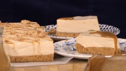 Shepherdess Alison O’Neil’s tea infused cheesecake with caramel sauce on This Morning