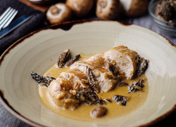 Rick Stein’s chicken fricassee with morel mushrooms on Sunday Brunch