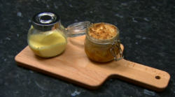 Marcel Somerville’s paradise crumble with custard on Celebrity Come Dine With Me 2020