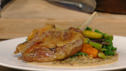 Freddy Bird’s Confit duck with lentils and sugar-glazed carrots on Saturday Kitchen