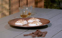 Ian and Henry (Bosh)’s Mini Banoffee Meringues with vegan dark chocolate, aquafaba ( chickpea wa ...