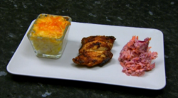 Marcel Somerville chicken wings with macaroni pie and mum’s Caribbean coleslaw on Celebrit ...