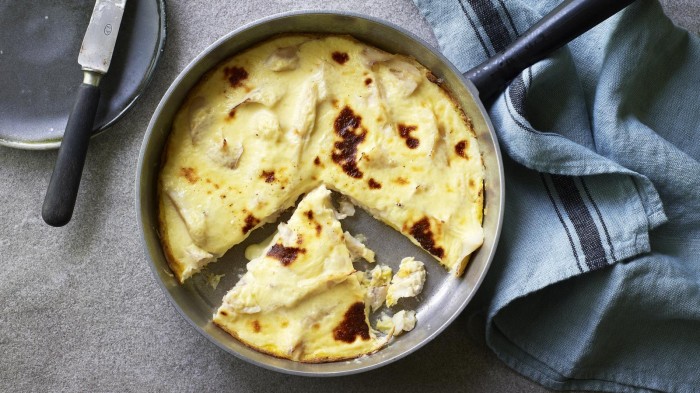 Tom Kerridge’s omelette Arnold Bennett with eggs, smoked haddock and Parmesan cheese on Be ...
