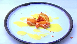 AJ Odudu’s Nigerian puff puff with white chocolate sauce on Celebrity Come Dine with Me 2020