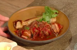 Matt Tebbutt rabbit stew with African flatbread on Saturday Kitchen