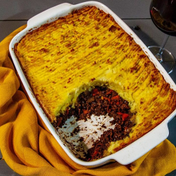 Ian and Henry (Bosh)’s  meat free  shepherd’s pie with sun-dried tomatoes on Living On The Veg