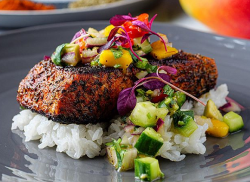 Simon Rimmer’s Cajun Roasted Salmon with Mango Salsa on Sunday Brunch