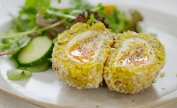 Tom Kerridge’s low fat vegetarian chickpea scotch eggs on Lose Weight and Get Fit