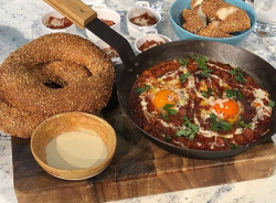 John Gregory-Smith chorizo shakshuka on Sunday Brunch