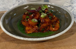 Karan Gokani Sri Lankan devilled shrimp on Sunday Brunch