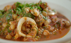 Tom Kerridge’s Spanish stew with squid, chickpea and chorizo on Lose Weight and Get Fit