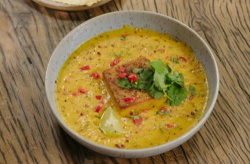 Katie’s Thai sweet potato soup with a sweet potato fondant on Best Home Cook