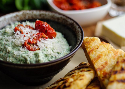 Simon Rimmer’s Artichoke and Spinach Dip with Feta Flatbread on Sunday Brunch