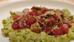 Georgia’s tuna tartare with avocado and rice crackers main course on Best Home Cook 2020