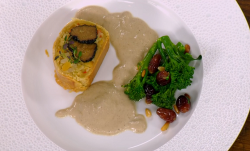 Tessa Bramley Winter Vegetables “En Croute”, with Mushroom Sauce, Tender Stem Broccoli and truff ...