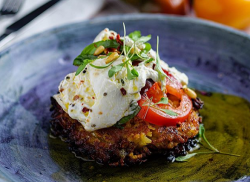 Simon Rimmer’s Risotto Pancake with Burrata Salad on Sunday Brunch