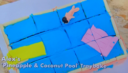 Alex Jones’ pineapple and coconut pool traybake on The Great Celebrity Bake Off for SU2C