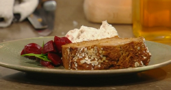 Tom Brown’s Smoked mackerel pate with treacle bread and beetroot pickle on Saturday Kitchen