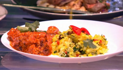 Romy and Matt’s butter chicken with cauliflower on The One Show Ten Minute challenge