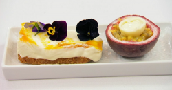 Jane’s white chocolate and passion fruit cheesecake on Masterchef 2020