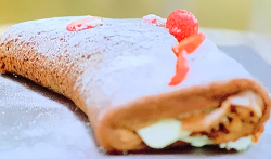 Richard’s dark chocolate roulade on The Great Celebrity Bake Off for SU2C