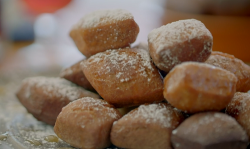 Ainsley Harriott Corsican chestnut doughnuts with chestnut liqueur on Ainsley’s Mediterranean Co ...