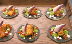 David’s tacos with squid ink, haddock, yoghurt and a tomato salsa on Masterchef 2020