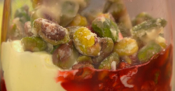 Ellis and Azra’s raspberry fool with pistachios on Ready Steady Cook