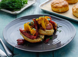 Simon Rimmer’s Ham and Pickled Cauliflower on Buttermilk Scones on Sunday Brunch