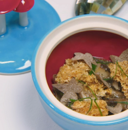 Niall Keating farmer maggot’s mushrooms starter on the Great British Menu