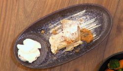 Romy and Rhesa’s paratha bread with peanut butter and coconut yoghurt on Ready Steady Cook