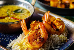 Asma Khan’s masoor dal with ghee fried prawns on Sunday Brunch