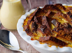 Bryn Williams’  Bara Brith and Butter Pudding with Custard on Sunday Brunch