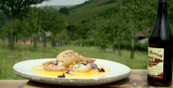 James Martin cider infused apple fritters with custard on James Martin’s Islands To Highlands