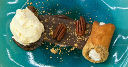 Sandy’s cannoli with Marsala fig jam and a salted egg ice cream on the final of Masterchef ...