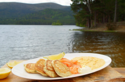 James Martin dill pancakes with smoked salmon and scrambled eggs on James Martin’s Islands ...