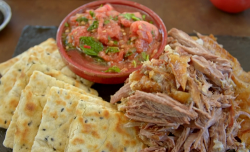 Ainsley Harriott’s quick flatbread with roasted tomato salsa and Moroccan lamb on Ainsley& ...