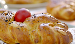 katherina’s tsoureki Greek Easter bread on Mary Berry’s Easter Feast